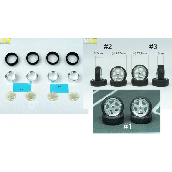 1/24 1/25 17" OZ Futura Wheels w/Nankang Tread Tyres #3 (4 wide)