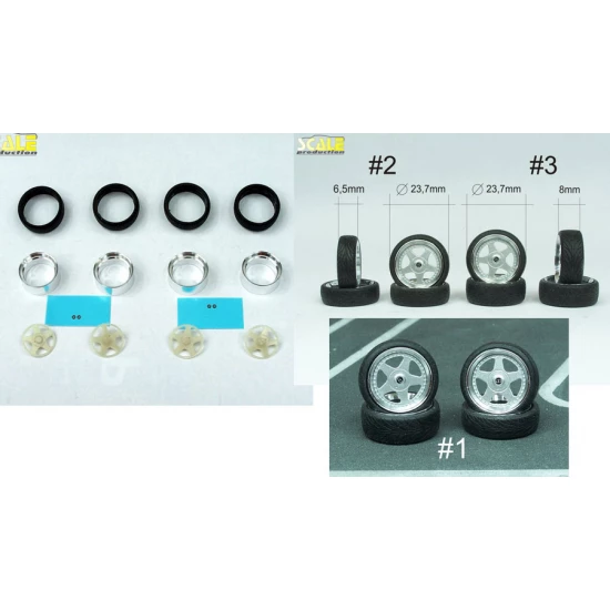 1/24 1/25 17" OZ Futura Wheels w/Nankang Tread Tyres #3 (4 wide)