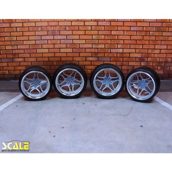 1/24 1/25 19" Rotiform HUR Wheels #1 with Low Profile Tyres