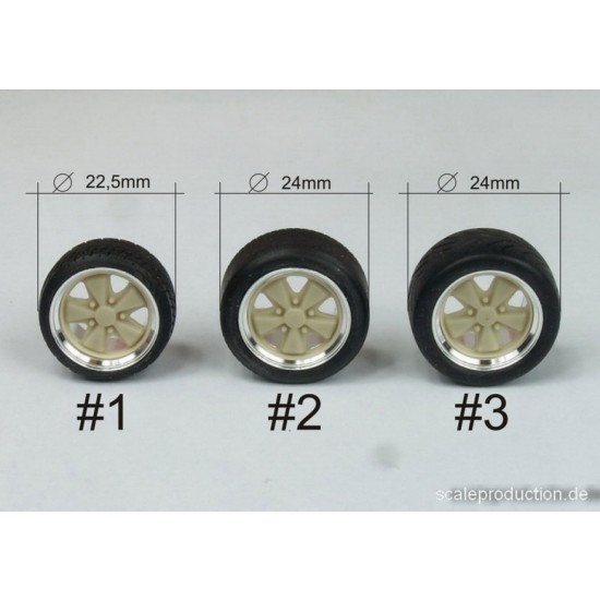 1/24 1/25 16" ATS Cup Wheels #2 w/Regular Profile Tread Tyres