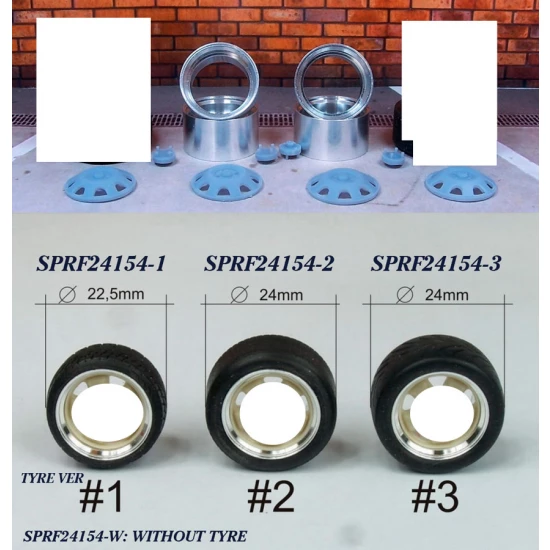 1/24 1/25 16" ATS Cup Wheels #2 w/Regular Profile Tread Tyres