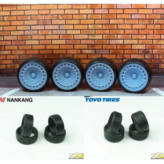1/24 1/25 18" Japan Racing JR14 Wheels w/Toyo R888 Tyres