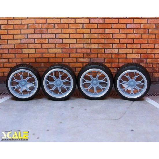 1/24 1/25 19" Motegi TechnoMesh Wheels #1 w/Low Profile Tyres