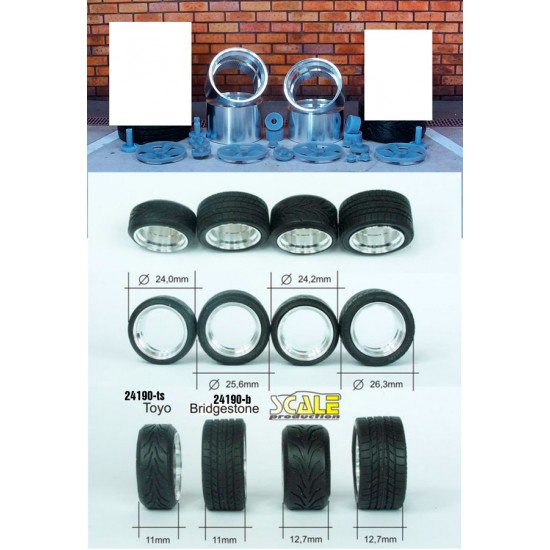 1/24 17" Torq Trust II Wheels with Toyo Stretch Wall Tyres