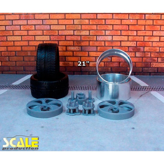 1/24 21" Schott Americana (2pcs.) Wheels with Low Profile Tyres