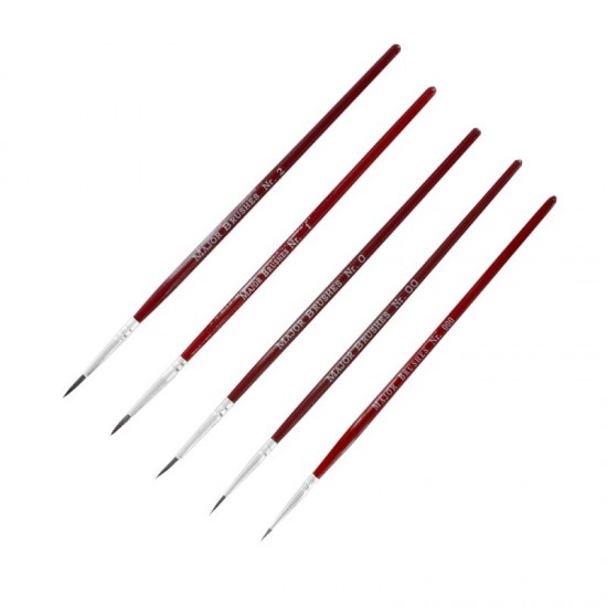 Pure Sable Brush Set (000, 00, 0, 1, 2) 5pcs
