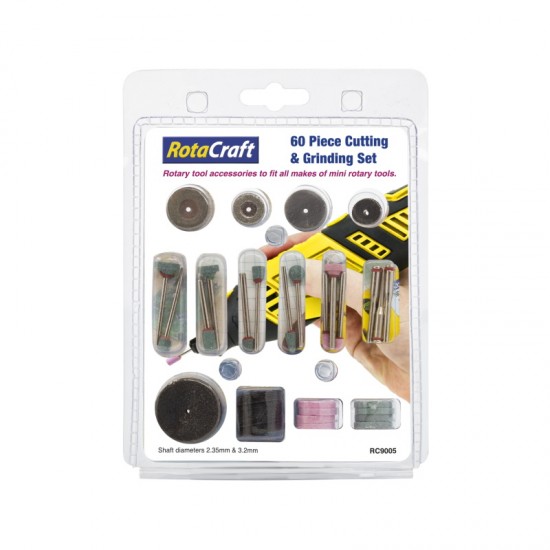 Cutting and Grinding Set (shaft dia. 2.35mm / 3.2mm, 60pcs)