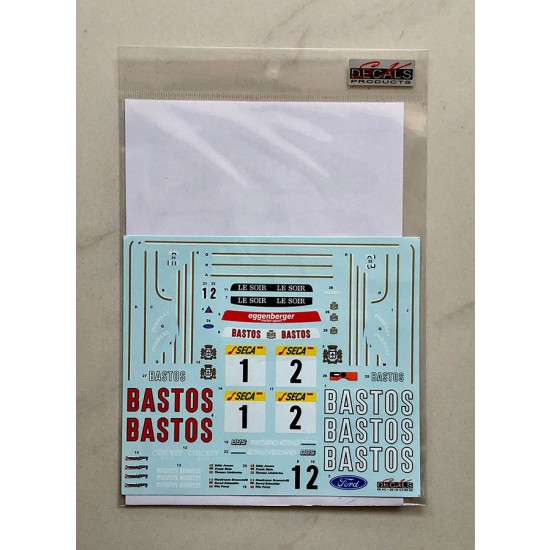 1/24 Ford Sierra RS500 Spa 24H 89 Bastos Decal Set