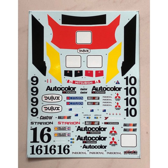 1/24 Mitsubishi Starion Gr.A Macau Guia 87 Team Ralliart Aus Decal