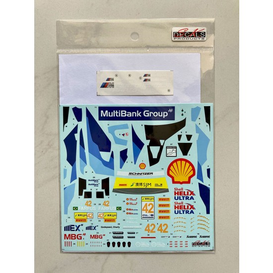 1/24 BMW M6 GT3 FIA GT World Cup Macau 19 Team Schnitzer Decal
