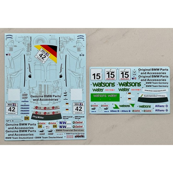 1/24 BMW 320i E46 FIA WTCC Race of France 2005 BMW Team Deutschland #42 Decal