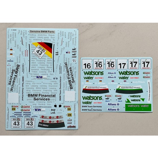 1/24 BMW 320i E46 FIA WTCC Race of Italy 2005 BMW Team Deutschland #43 Decal