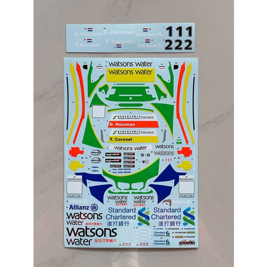 1/24 BMW 320i E46 Macau Guia 2004 Team Carly Motors Decal
