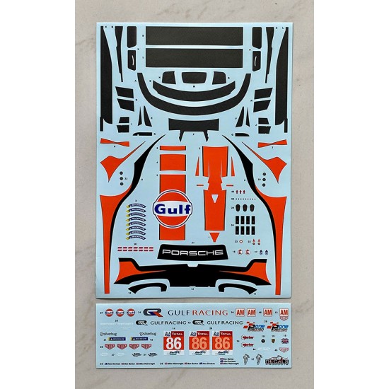 1/24 Porsche 911 RSR FIA WEC 24 H of Le mans 2018 Gulf Racing Decal