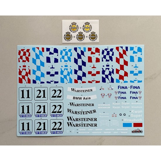 1/24 BMW 320i E36 Macau Guia Race 1996 BMW Team Schnitzer Decal