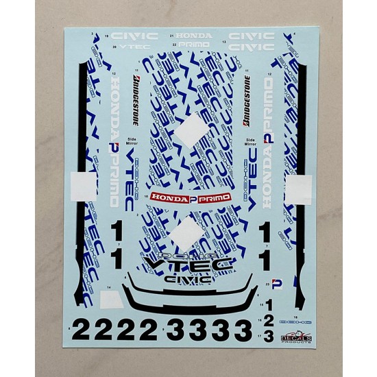 1/24 Honda Civic EF9 Gr. N Suzuka Circuit Test Car 1990 Decal