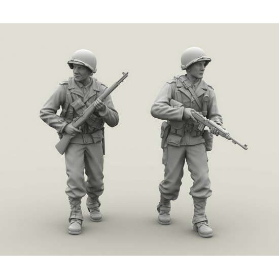 1/35 US Infantry Officer and Infantryman (2 figures)