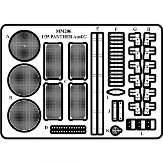 1/35 Panzer G Etched Detail Parts for Tamiya kits