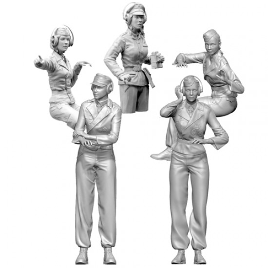 1/16 German Pzkpfw IV Female Tank Crew for Trumpeter kits (5 figures)