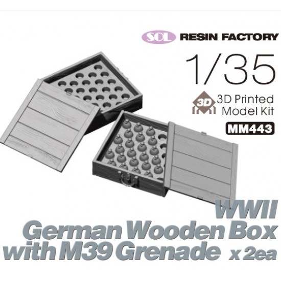 1/35 WWII German Wooden Box with M39 Grenade