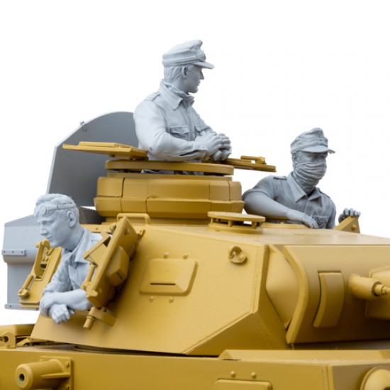 1/16 WWII German DAK Tank Crews set (3 figures) of Panzer III Ausf.J for DAS WERK kits