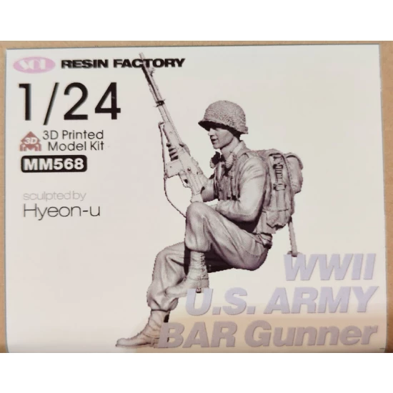 1/24 WWII US Army Bar Gunner (3D printed model kit)