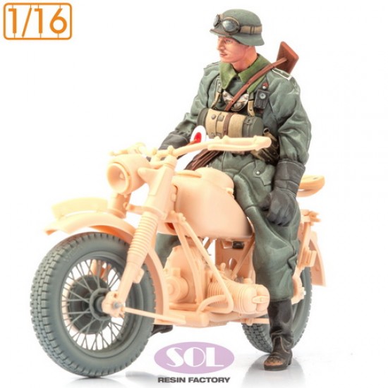 1/16 WWII German R75 Motorcycle Trooper for Freedom Model kit