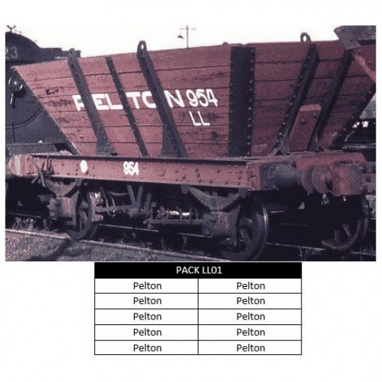 HO Scale 4 Wheel LL Steel Frame Pelton Colliery Coal Wagons 1937-59 #01 (10 kits)