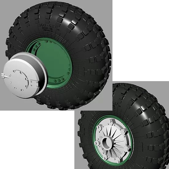 1/35 BTR-60PB Road Wheels w/Late Hubs for Trumpeter Kits