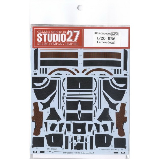 Carbon Decal for 1/20 Red Bull Racing Renault RB6 (for Tamiya kit)