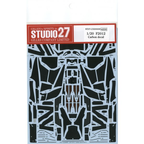 Carbon Decal for 1/20 Ferrari F2012 (for Fujimi kit #091426)