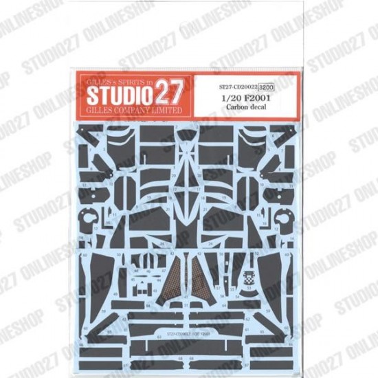 1/20 F2001 Carbon Decal for Tamiya kit