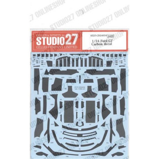 1/24 Ford GT Carbon Decal for Tamiya kits