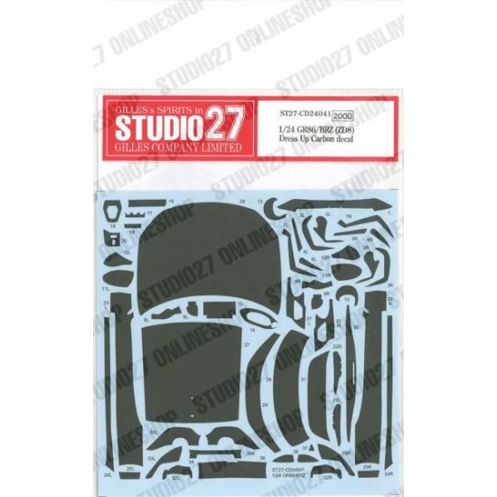 1/24 GR86 / BRZ (ZD8) Dress Up Carbon Decal for Tamiya kits