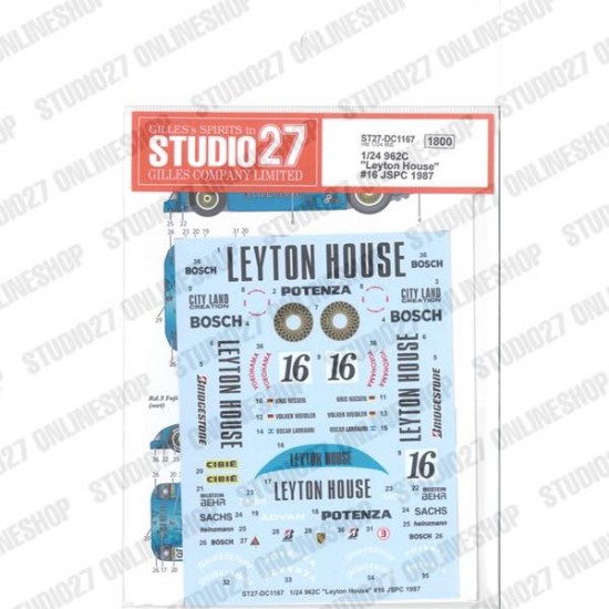 1/24 962C "Leyton House" #16 JSPC 1987 Detail parts for Hasegawa kit