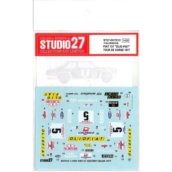1/24 FIAT 131 Factory Colour OLIO FIAT Tour de Course 1977 Decals
