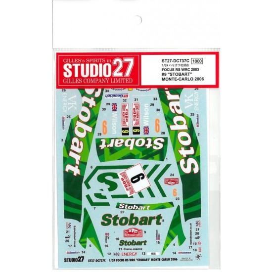 1/24 Ford Focus RS WRC "Stobart" MONTE-CARLO 2006 Decals for Tamiya kit