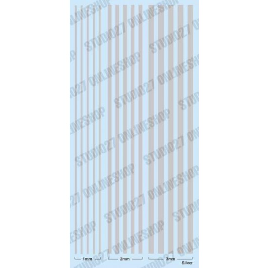 Line Decal: Silver [1mm, 2mm, 3mm]