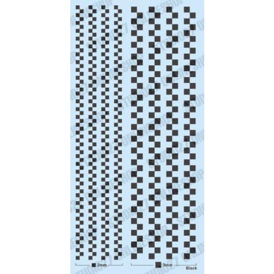 Chequered line Decal: Black [2mm, 3mm]