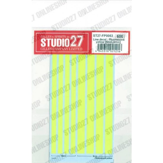 Line Decal: Fluorescent Yellow [5mm, 8mm]