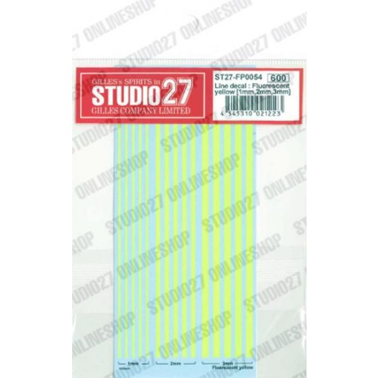 Line Decal: Fluorescent Yellow [1mm, 2mm, 3mm]