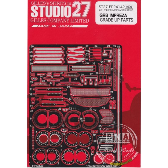 Detail-up parts for 1/24 Subaru Impreza WRX STI GRB for Aoshima kit