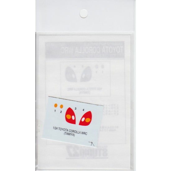 1/24 Toyota Corolla WRC Headlights & Rear Lights Inside Lenses Decals for Tamiya kit
