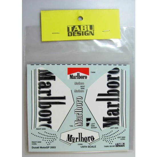 1/9 Ducati Moto GP 2003 Sponsor 'Marlboro' Decal for Italeri kits