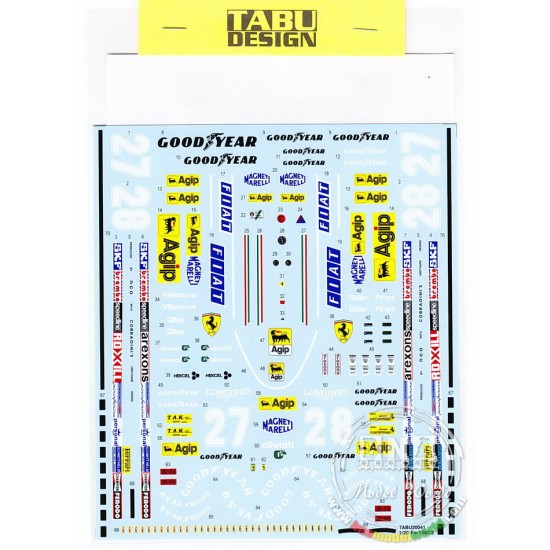 1/20 Ferrari 126 C2 Full Sponsor Decals for Fujimi kit