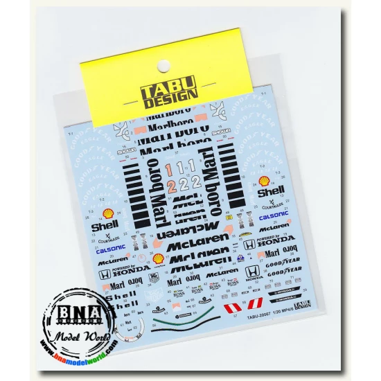 1/20 Decals for MP4/6 Full Sponsor (for Fujimi 090443)