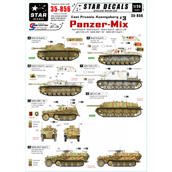 1/35 Decals for East Prussia/Koenigsberg #3 - Panzer Mix-StuG 42,StuG III Ausf.C/Ausf.G...