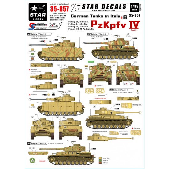 1/35 Decals for German Tanks in Italy #6 - Pz.Kpfw.IV