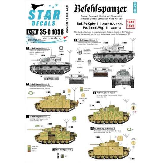 1/35 Decals for Befehlspanzer - German Command, Control and Observation Tanks #3