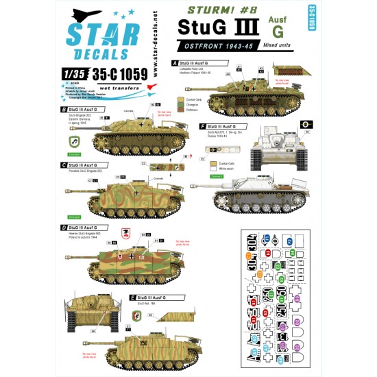 1/35 Decals for Sturm! #8 - StuG.III Ausf.G, Ostfront 1943-1945